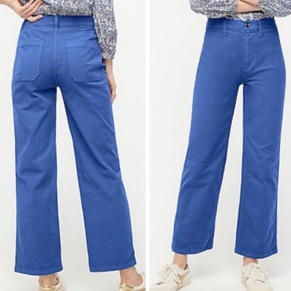 J.CREW Pants - J. Crew Slim Wide Leg Cropped Pant Navy Blue NEW